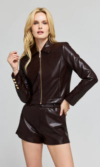 GENERATION LOVE- Lola Vegan Leather Jacket Dark Espresso