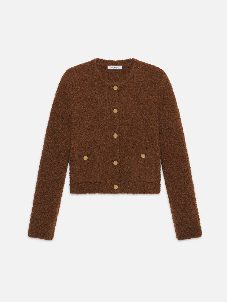 FRAME-Patch Pocket Cardi Camel