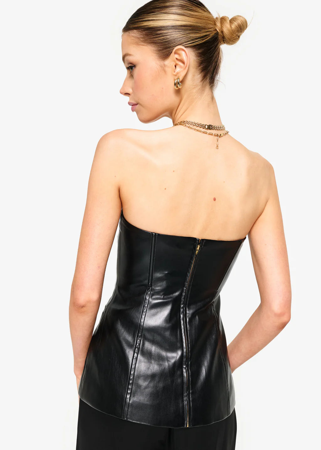 CAMI-Iman Vegan Leather Top Black