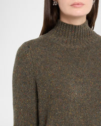 AUTUMN CASHMERE-Solid Cropped Chunky Mock Hazel