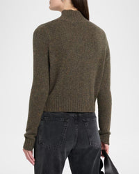 AUTUMN CASHMERE-Solid Cropped Chunky Mock Hazel