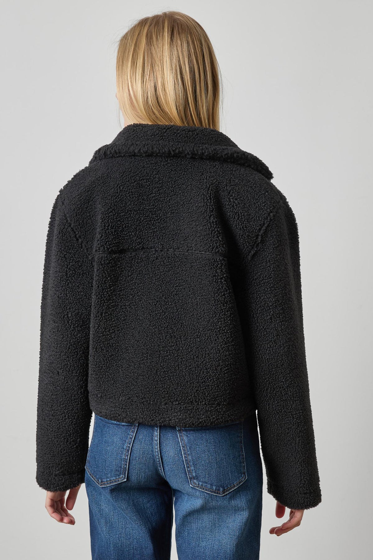 LILLA P-Sherpa Collared Jacket Black
