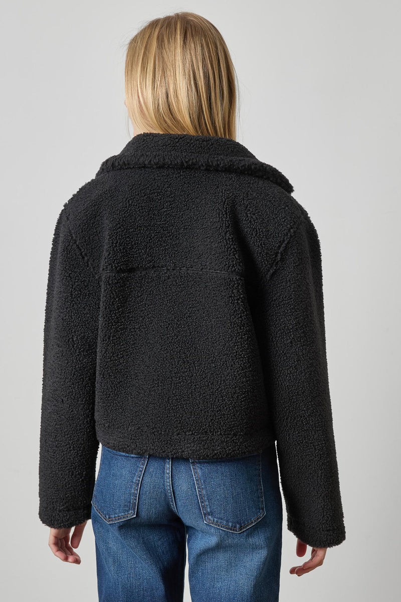 LILLA P-Sherpa Collared Jacket Black