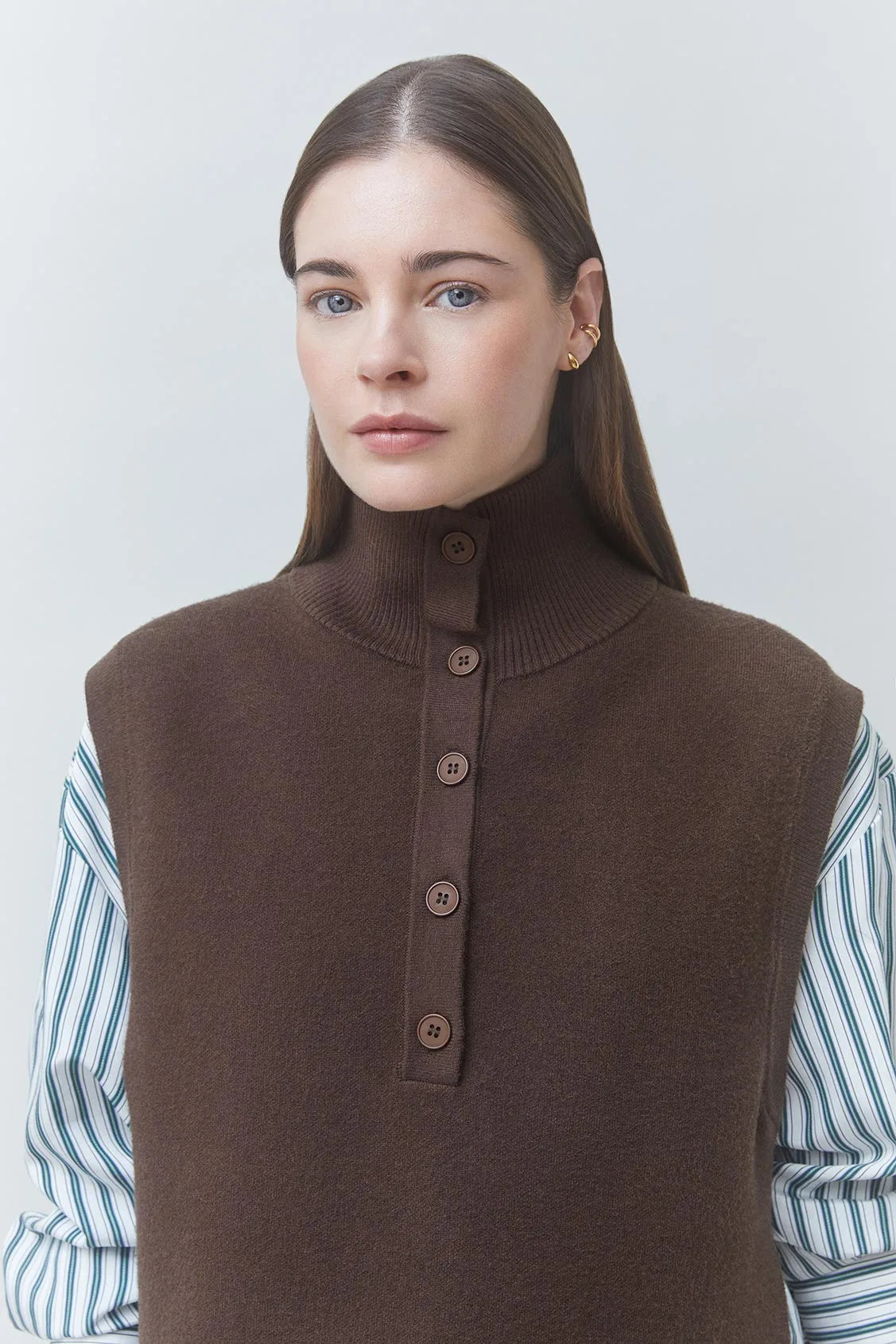SUNCOO-Pacomi Short Button Up Sleeves Cafe