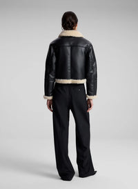 ALC-Avery Faux Shearling Jacket Black/Champagne