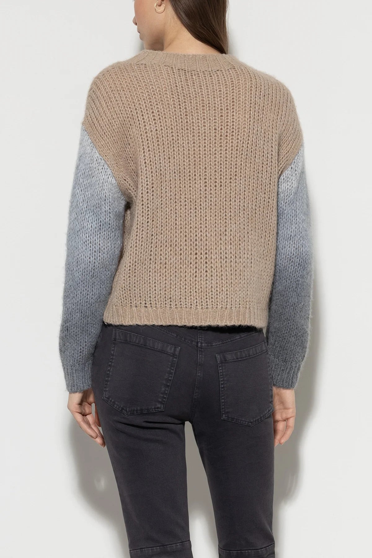 LUISA CERANO-Sweater with Spray Effect Soft Camel