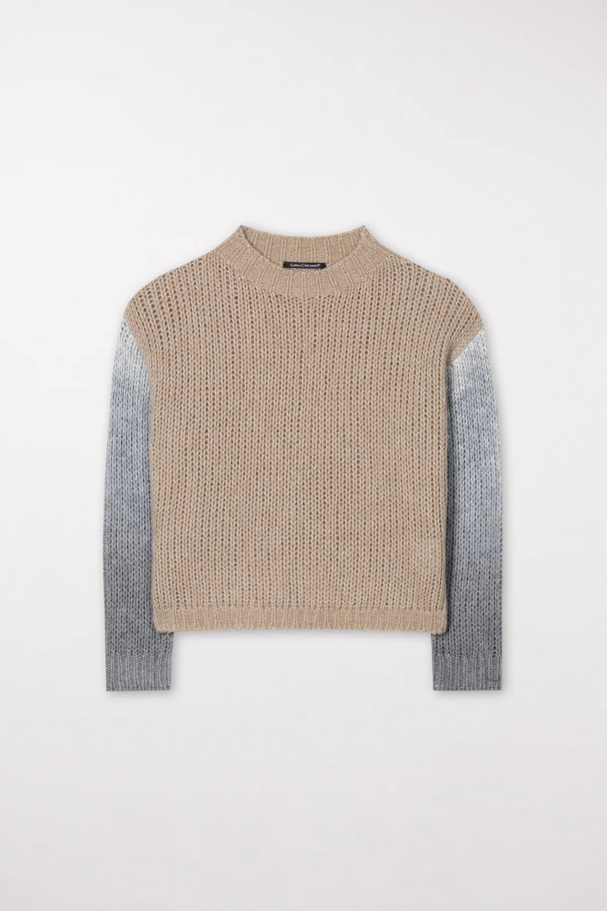 LUISA CERANO-Sweater with Spray Effect Soft Camel