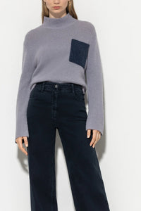 LUISA CERANO-Turtleneck Sweater Silver Grey