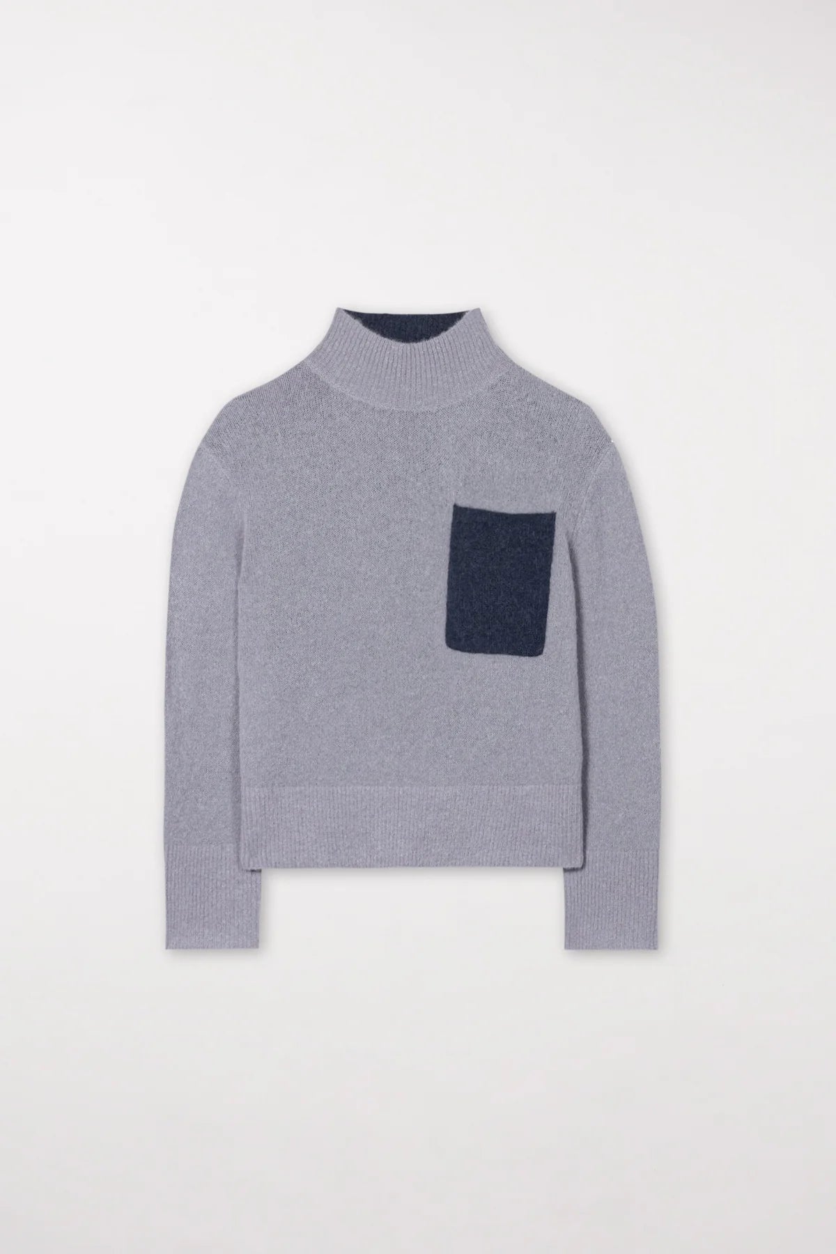 LUISA CERANO-Turtleneck Sweater Silver Grey