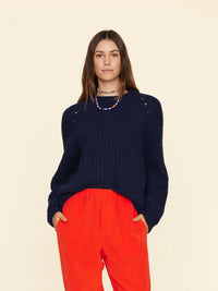 XIRENA-Landrey Sweater Navy Brick