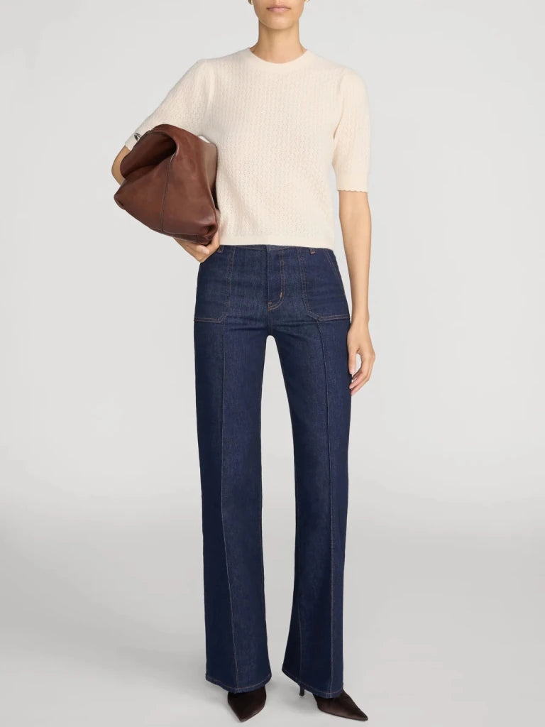 FRAME-Le Slim Palazzo Pintuck Pocket Rinse