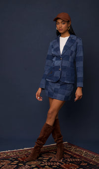 LOVE THE LABEL-Montana Denim Blazer Patchwork Denim