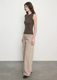 ENZA COSTA-Supima Cotton New Classic Sleeveless Tee Espresso