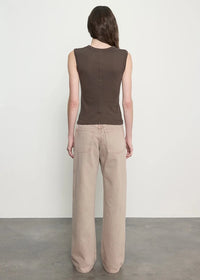 ENZA COSTA-Supima Cotton New Classic Sleeveless Tee Espresso