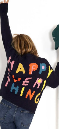 KERRI ROSENTHAL-Boyfriend Happy Every Thing Sweater Indigo