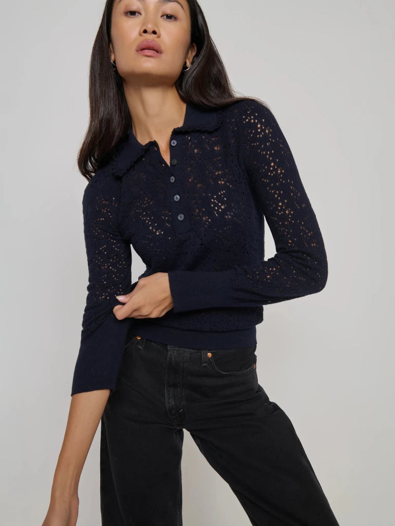 NATION-Chloe Lace Sweater Night Sky