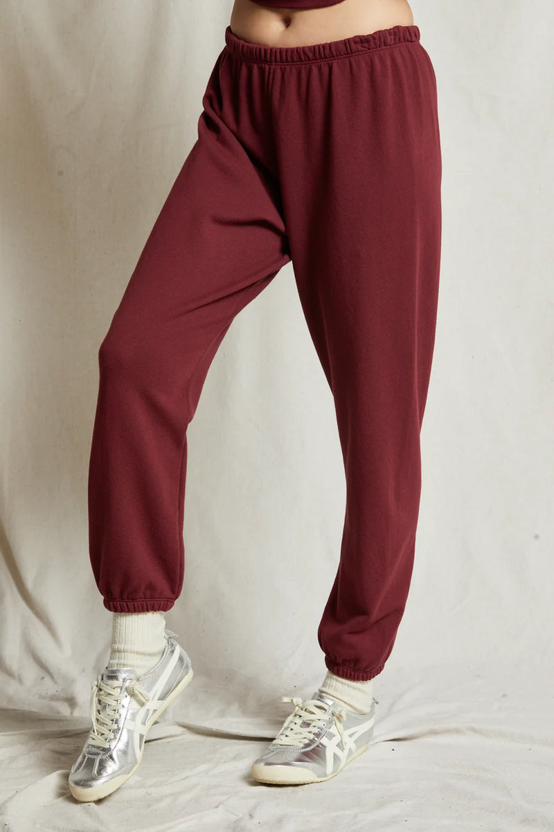 PERFECT WHITE TEE-Johnny French Terry Easy Sweatpant Cranberry