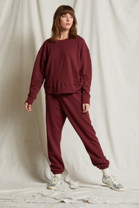 PERFECT WHITE TEE-Johnny French Terry Easy Sweatpant Cranberry