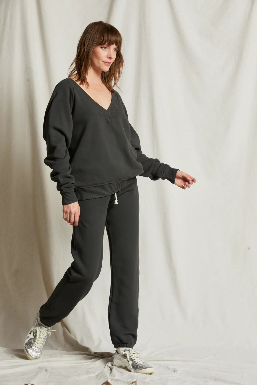 PERFECT WHITE TEE-Michelle Cotton Fleece Jogger Black