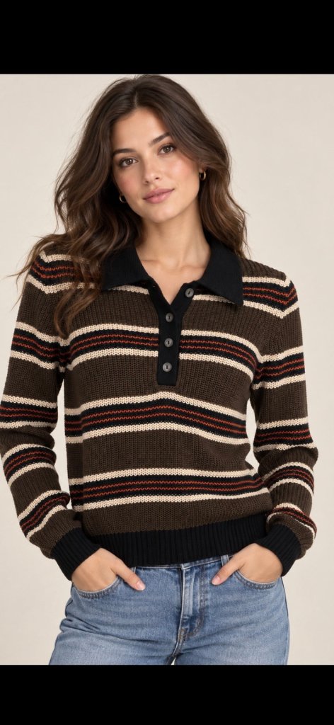 AUTUMN CASHMERE-Stripped Shaker Navy Blue Combo
