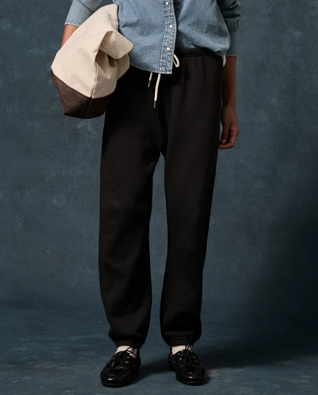 THE GREAT-The Fleece Stadium Sweatpant Almost Black