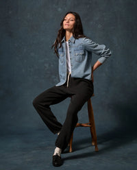 THE GREAT-The Fleece Stadium Sweatpant Almost Black
