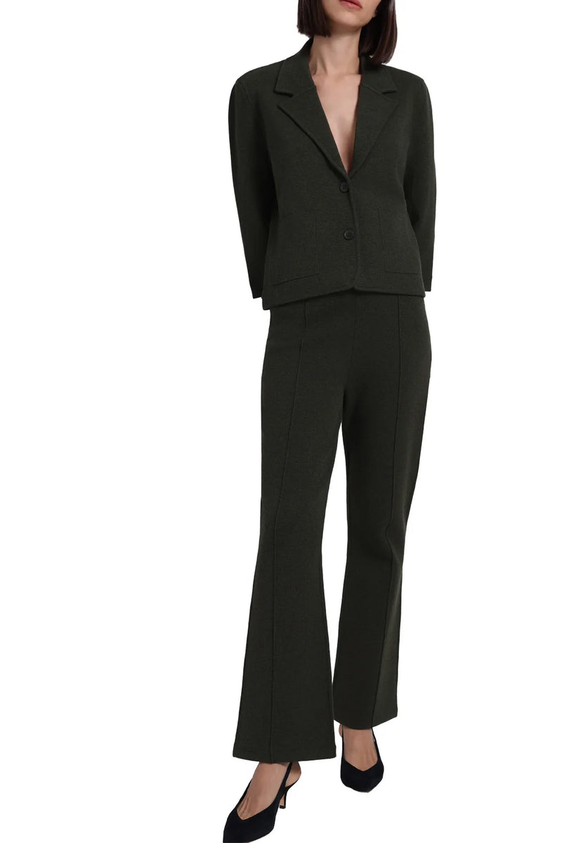 MINNIE ROSE- Viscose Blend Shrunken Blazer Army