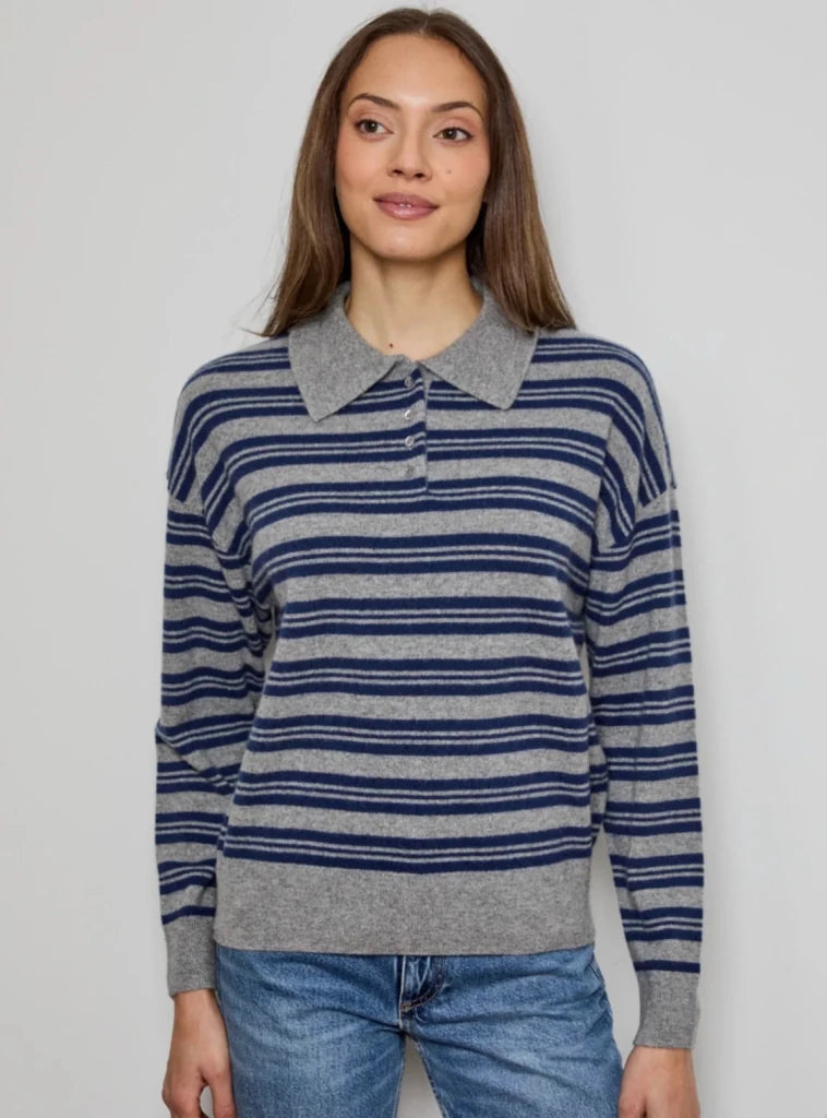 DESIGN HISTORY-Boyfriend Plol Stripe Huskey Combo