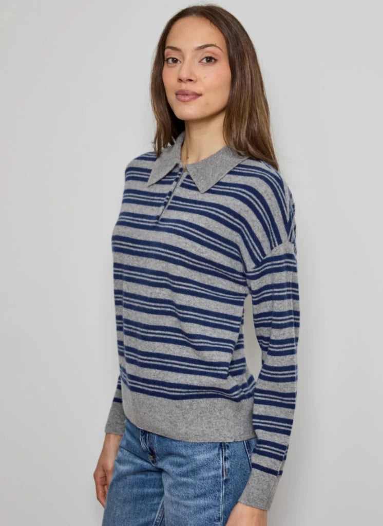 DESIGN HISTORY-Boyfriend Plol Stripe Huskey Combo