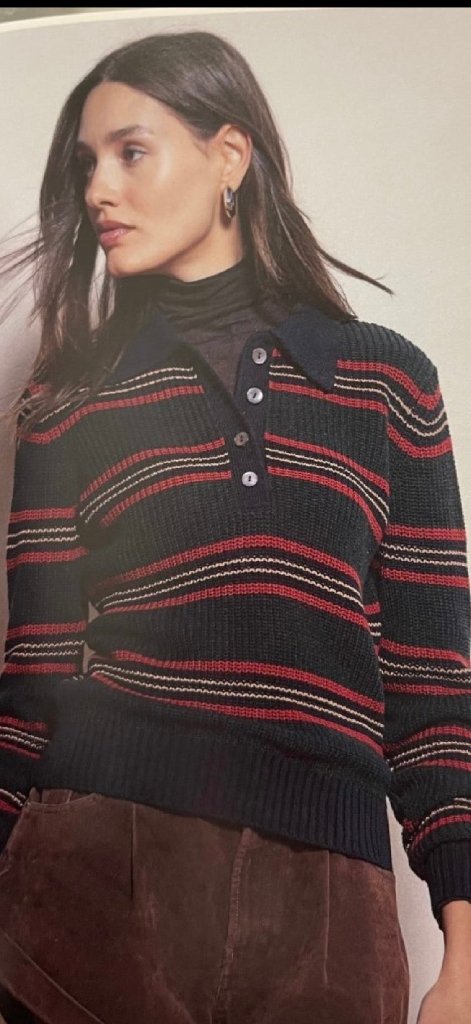 AUTUMN CASHMERE-Stripped Shaker Navy Blue Combo