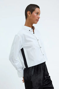 RAQUEL ALLEGRA-The Artist Crop White Matte Black