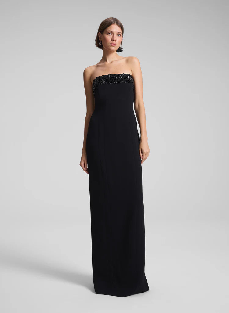 ALC-Elizabeth Strapless Embellished Gown Black/Jet