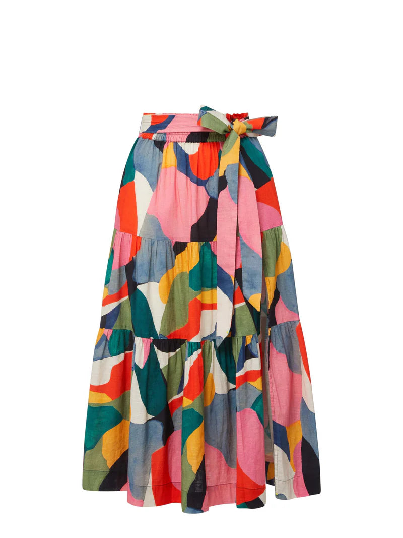 CHANGE OF SCENERY-Jenni  Skirt In Carta Colorblock