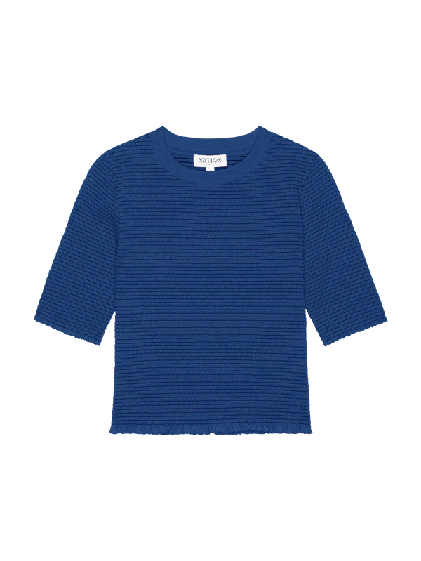 NATION-Beverly Smocked Top Galaxy Blue