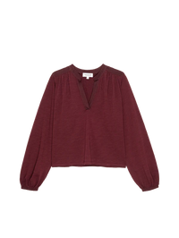 NATION-Maya V-Neck Top Bordeaux