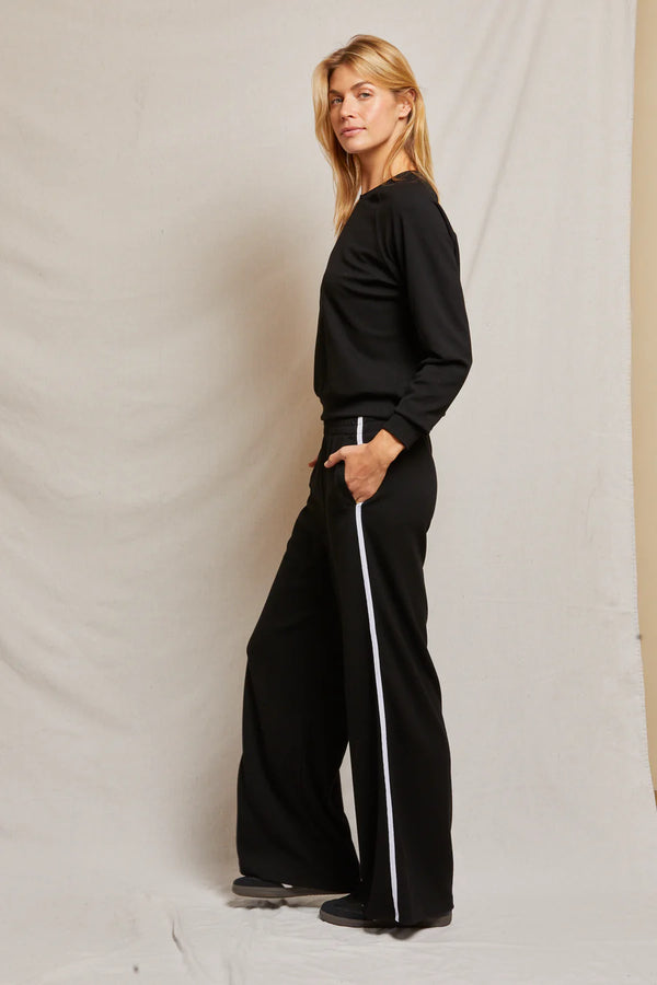 PERFECT WHITE TEE-Nadia Travel Wide Leg Pants True Black