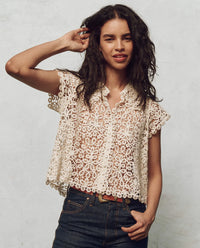 THE GREAT-The Lattice Top With Cami Cream