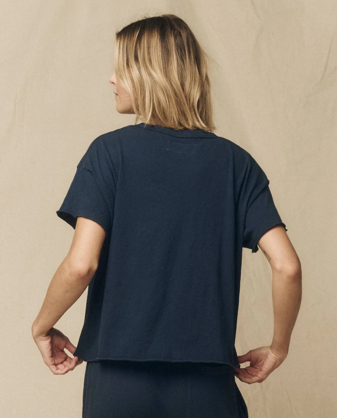 THE GREAT-The Crop Tee True Navy