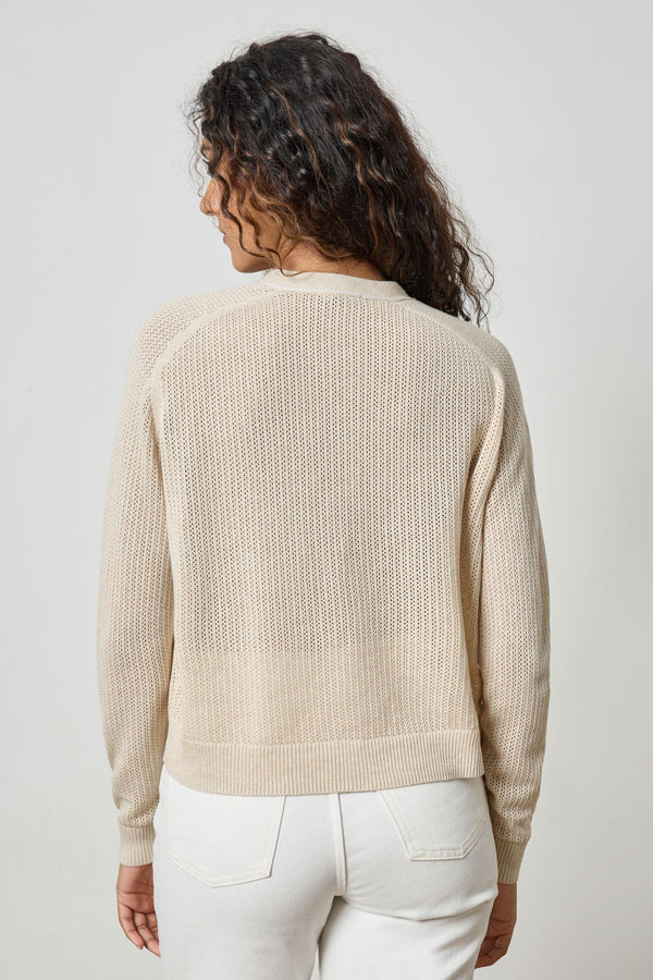 LILLA P-Saddle Sleeve V-Neck Cardigan Husk