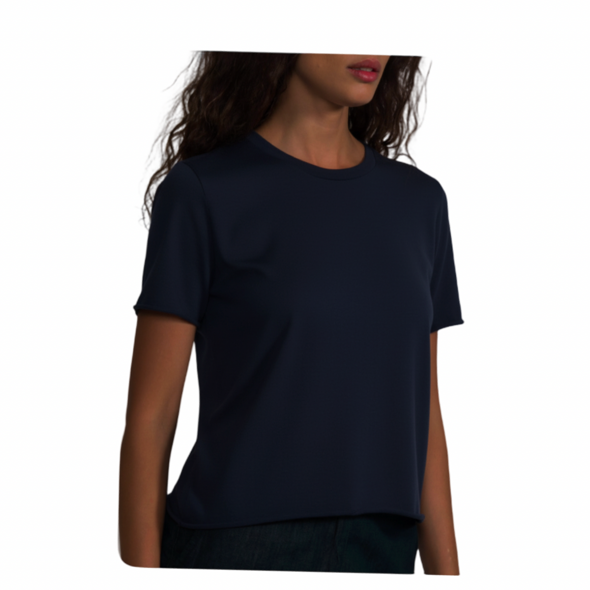MJ WATSON-Short Sleeve Sweater Navy