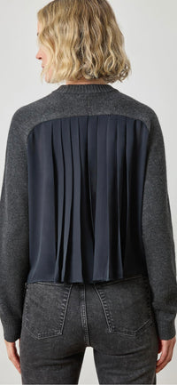 LILLA P-Pleat Back Raglan Sweater Caviar