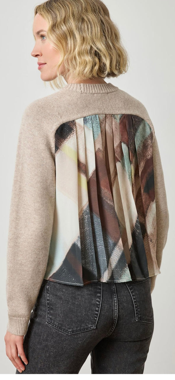 LILLA P-Pleat Back Raglan Sweater Wheat