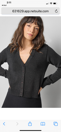 LILLA P-V-Neck Sparkle Cardigan Black Sparkle