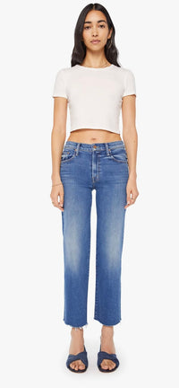 MOTHER-Mid Rise Rambler Zip Ankle Fray Dugout Doobies