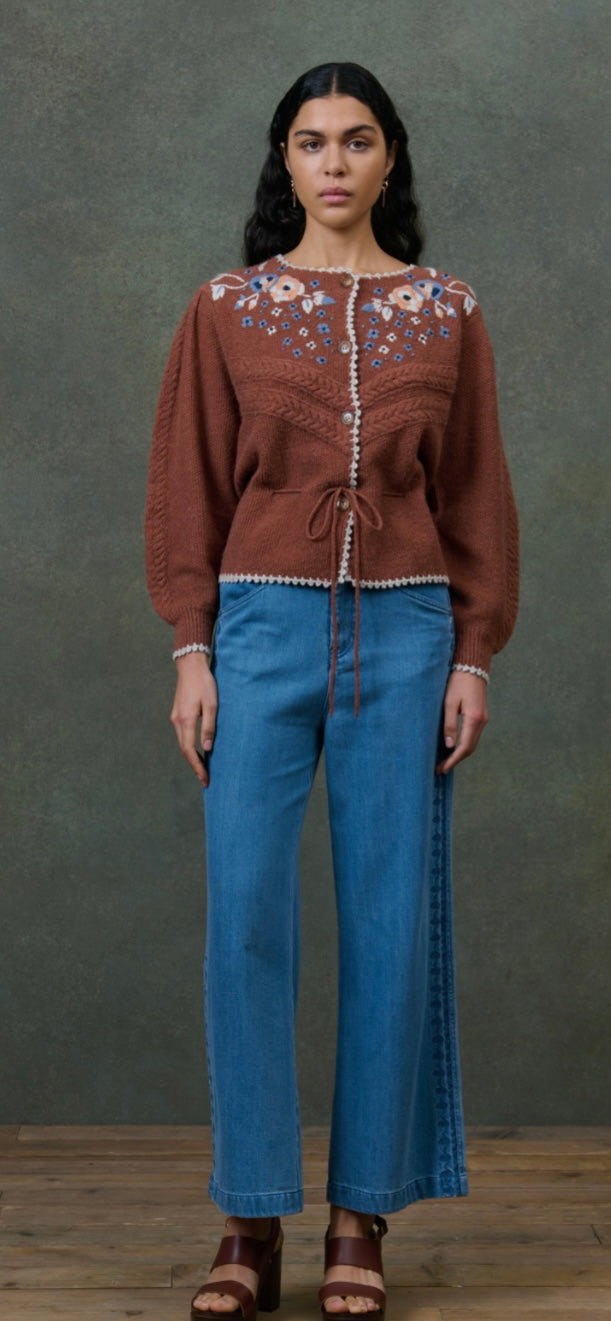 LOUSE MISHA-Cardigan Sandya Chestnut