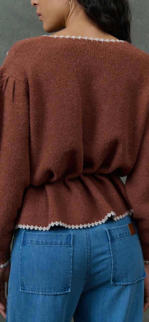 LOUSE MISHA-Cardigan Sandya Chestnut