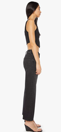 MOTHER-The Mid Rise Rambler Zip Flood Spiked Hair Art Flair