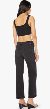 MOTHER-The Mid Rise Rambler Zip Flood Spiked Hair Art Flair