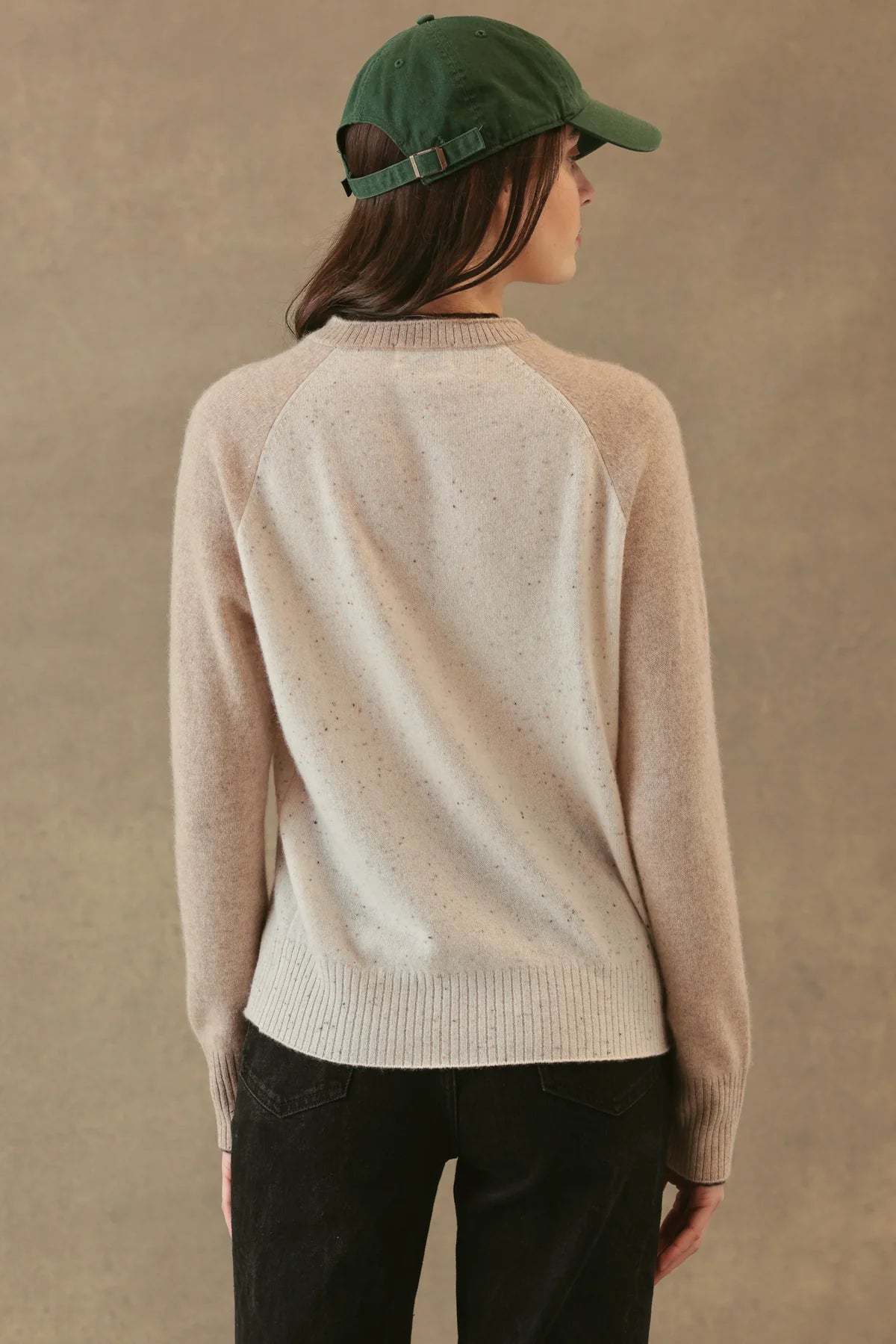 27 MILES- Proctor Cashmere Baseball Pullover Coconut/Oatmeal/Espresso