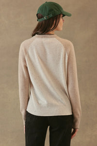 27 MILES- Proctor Cashmere Baseball Pullover Coconut/Oatmeal/Espresso